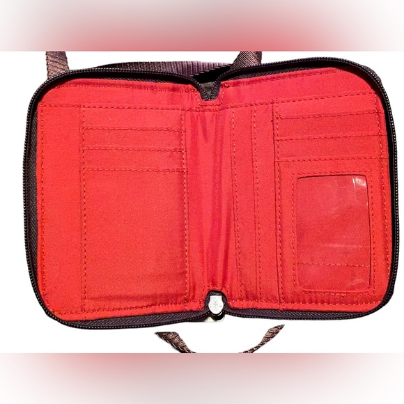 Baggallini crossbody in brown with leopard pattern & carry handle good cond - Picture 5 of 7